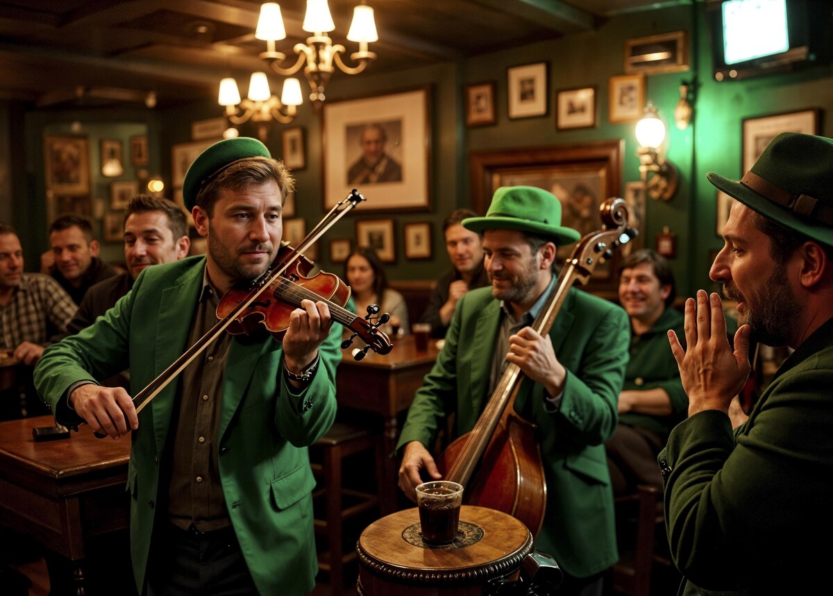 Musiciens au pub durant la saint patrick
